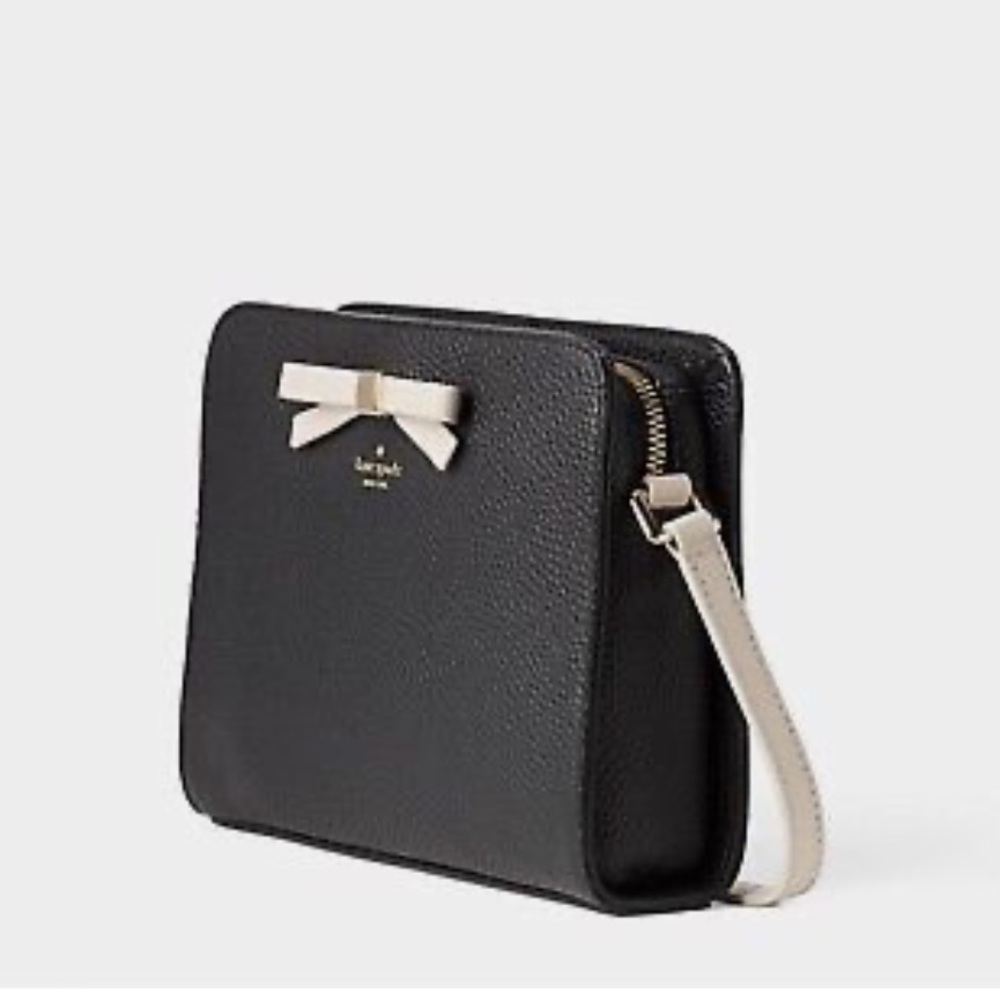Kate Spade Kate Spade Henderson Street Fannie Black & Ivory Bow Leather purse